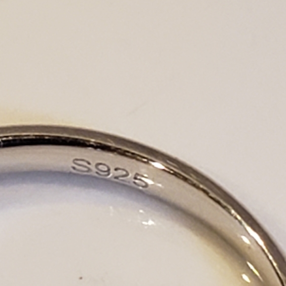 HP, 4-9 18K White Gold on 925 Silver, 1/2 Eternity Ring, Swarovski Crystals. - Picture 12 of 12